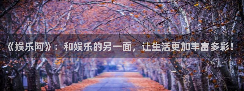 优发国际平台u8：《娱乐阿》：和娱乐的另一面，让生活更加丰富多彩！